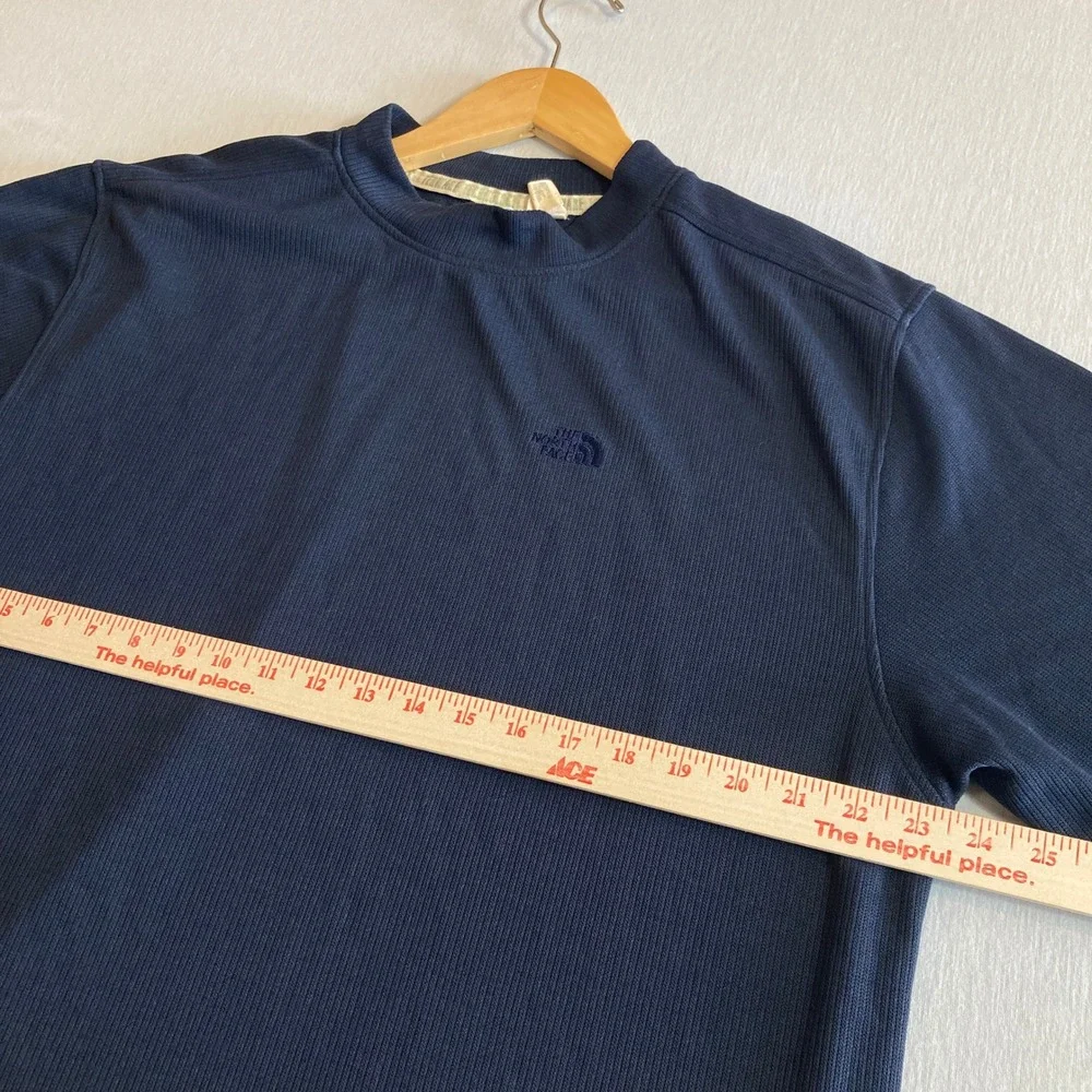 The North Face Tekware Mens XL Navy Blue Ribbed Mock Neck Long Sleeve‎ Shirt USA